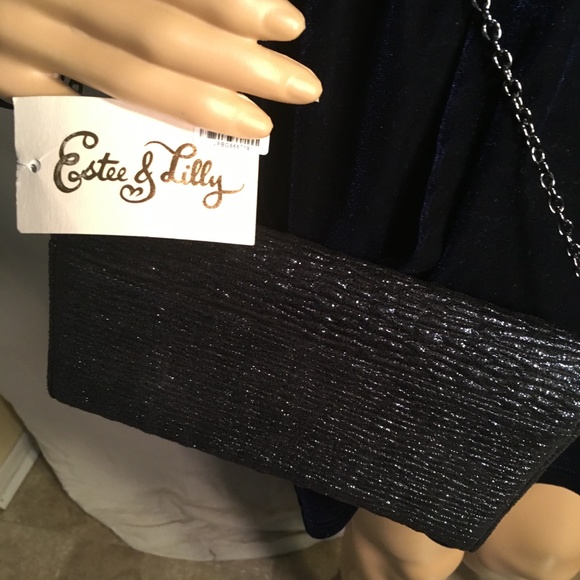 Estee & Lilly Blue, Chain Clutch Purse NWT - Picture 4 of 7